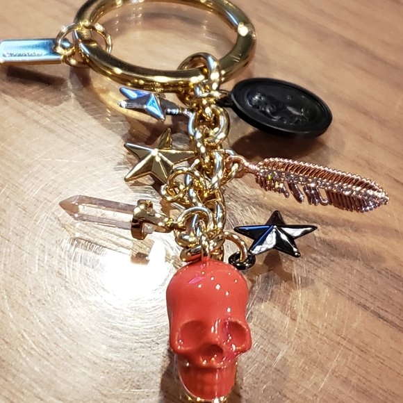 HTF💀 COACH MIXED METALS SKULL KEYCHAIN CHARMS FOB